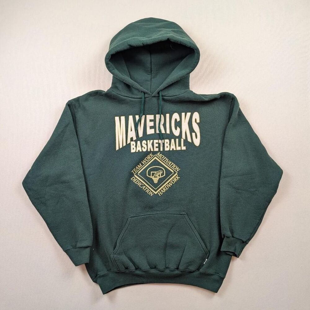 Vintage Discus Athletic Heavyweight Pine Green Hoodie Mavericks Baseball Medium